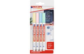 EDDING 4085 CHALK MARKER SET/4 PASTEL